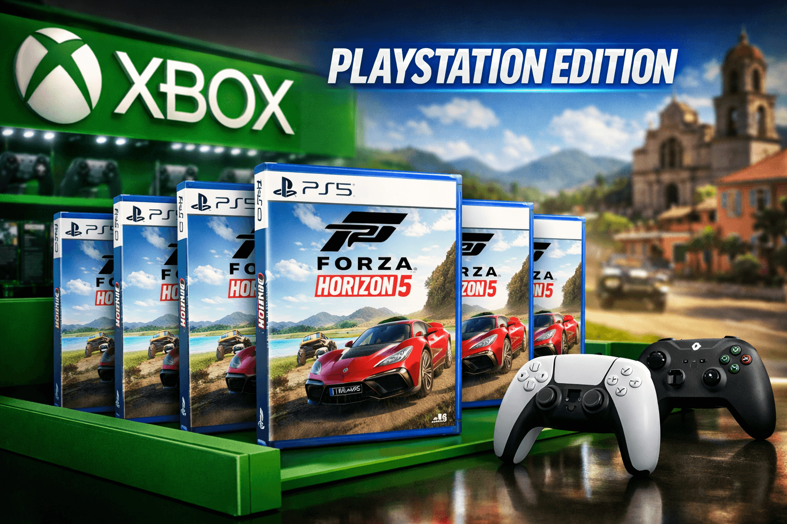 The arrival of Forza Horizon 5 on PlayStation 5 has created one of the most talked-about moments in modern gaming. A franchise long considered a flagship of the Xbox ecosystem is now physically and digitally available on Sony’s console — and the impact is impossible to ignore. In a surprising turn, Xbox-branded shelves are now filled with PS5 copies of Forza Horizon 5, signaling a major shift in platform strategy.