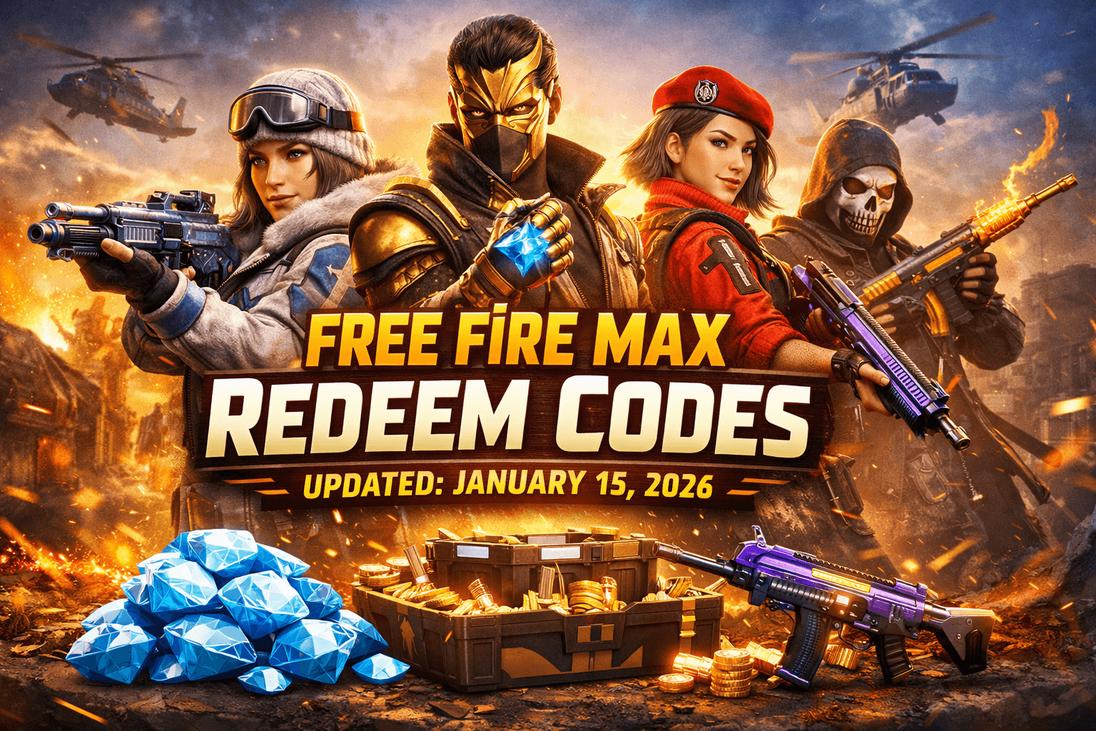 Garena has released a new set of Free Fire Max redeem codes, updated on January 15, 2026, giving players a chance to unlock exclusive in-game rewards. These codes allow users to claim premium items without spending diamonds and are available for a limited time only.