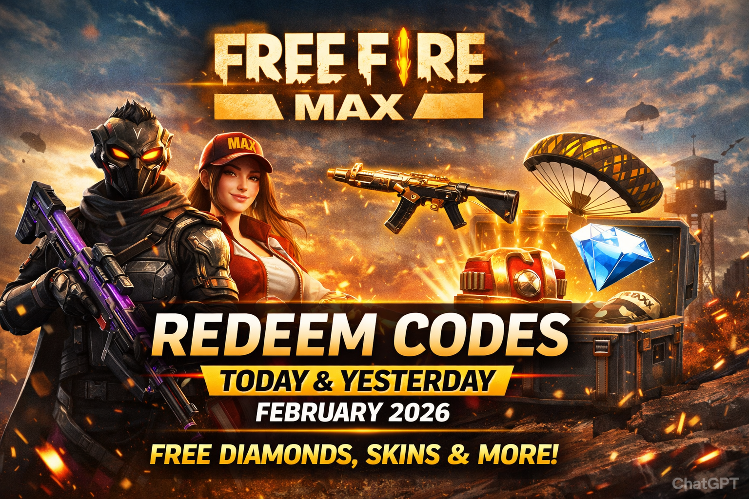 Free Fire MAX Redeem Codes Today & Yesterday (Updated List – February 2026)